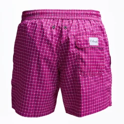 Fucsia Swim Short - Small Flower Pattern