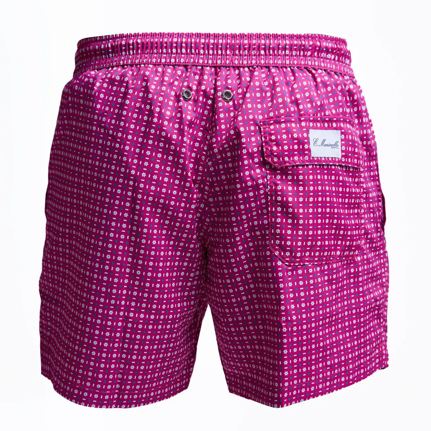 Fucsia Swim Short - Small Flower Pattern