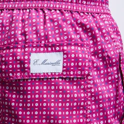 Fucsia Swim Short - Small Flower Pattern