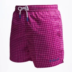Fucsia Swim Short - Small Flower Pattern
