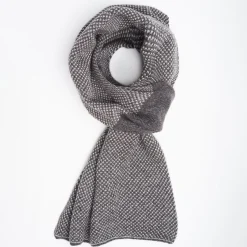 Gray And Beige Two-Tone Cashmere Neck Warmer