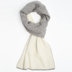 Gray And White Two-Tone Solid Cashmere Neck Warmer