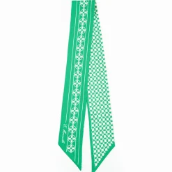 Green And Beige Silk Twilly