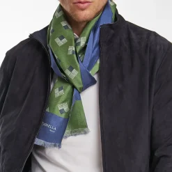 Green And Blue Double Silk Scarf