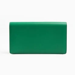 Green Big Wallet In Soft Leather