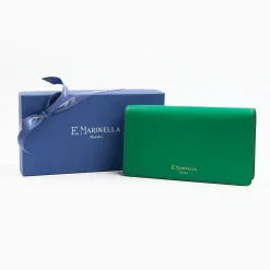 Green Big Wallet In Soft Leather