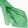 Green 7 Fold Sartorial Silk Tie - Small Flower Pattern