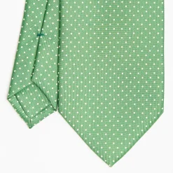 Green Sartorial Classic Silk Tie Polka Dot Pattern