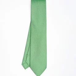 Green Sartorial Classic Silk Tie Polka Dot Pattern