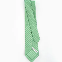 Green Sartorial Classic Silk Tie - Small Flower Pattern