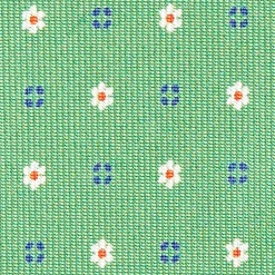 Green Sartorial Classic Silk Tie - Small Flower Designs