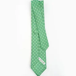 Green Sartorial Classic Silk Tie - Small Flower Pattern