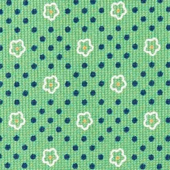 Green Sartorial Classic Silk Tie - Small Flower Pattern
