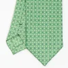 Green Sartorial 7 Cm Silk Tie - Small Flower Pattern