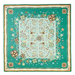 Green Silk Scarf 90 - World Of Archivio Flowers 1961