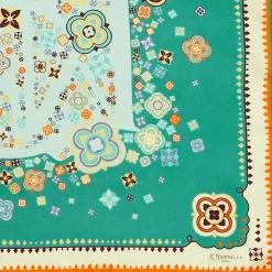 Green Silk Scarf 90 - World Of Archivio Flowers 1961