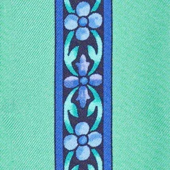 Green Silk Twilly Floral Pattern