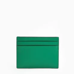 Green Small Credit Card Holder In Soft Leather