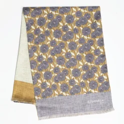 Grey And Beige Double Silk Scarf
