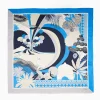 Grey And Bluette Silk Scarf 90 - Pulcinella In Naples