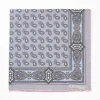 Grey Hand-Printed Silk Pocket Square - Paisley Pattern