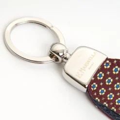 Keyfob In Silk And Leather