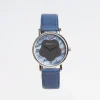 Lady'S Bluette Leather Watch With Floral Dial