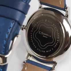 Lady'S Bluette Leather Watch With Floral Dial