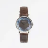 Lady'S Leather Watch With Floral Dial