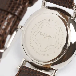 Lady'S Leather Watch With Floral Dial