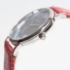Lady'S Pink Leather Watch With Floral Dial