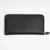 Large Black Hammered Leather Wallet
