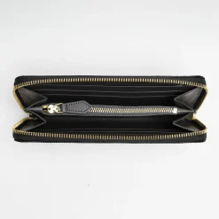 Large Black Hammered Leather Wallet