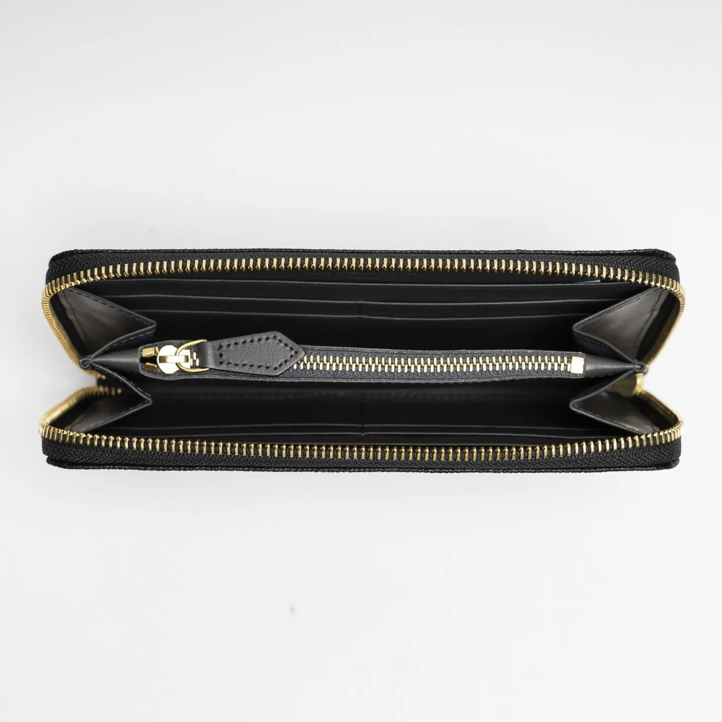 Large Black Hammered Leather Wallet