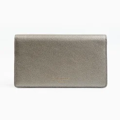 Lead Grey Big Wallet In Soft Leather