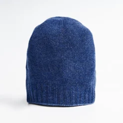 Light And Dark Blue Bicolor Cashmere Beanie
