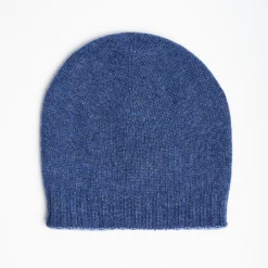 Light And Dark Blue Bicolor Cashmere Beanie
