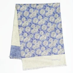 Light Blue And Beige Double Silk Scarf