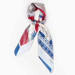 Light Blue And Blue Silk Scarf 90 - Pulcinella In Naples