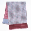 Light Blue And Burgundy Double Silk Scarf