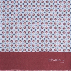 Light Blue And Burgundy Double Silk Scarf