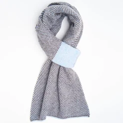 Light Blue And Dark Brown Cashmere Neck Warmer