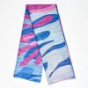 Light Blue And Fuchsia Cotton And Linen Stole
