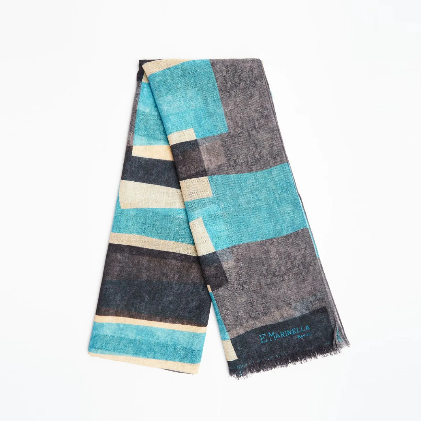 Light Blue And Grey Wool Stole