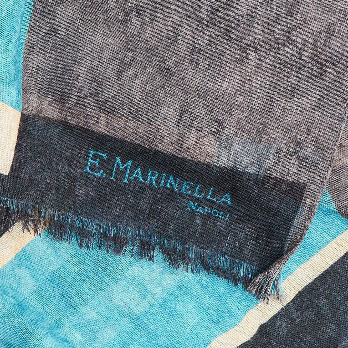 Light Blue And Grey Wool Stole