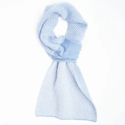 Light Blue And White Cashmere Neck Warmer
