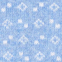 Light Blue And White Two-Tone Cashmere Neck Warmer - Geometric Pattern