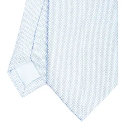 Light Blue Ceremonial Jacquard Silk Tie Small Geometric Pattern