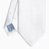 Light Blue Cerimonial Silk Satin Tie Small Polka Dot Pattern