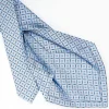 Light Blue 5 Fold Sartorial Silk Tie - Small Flower Pattern